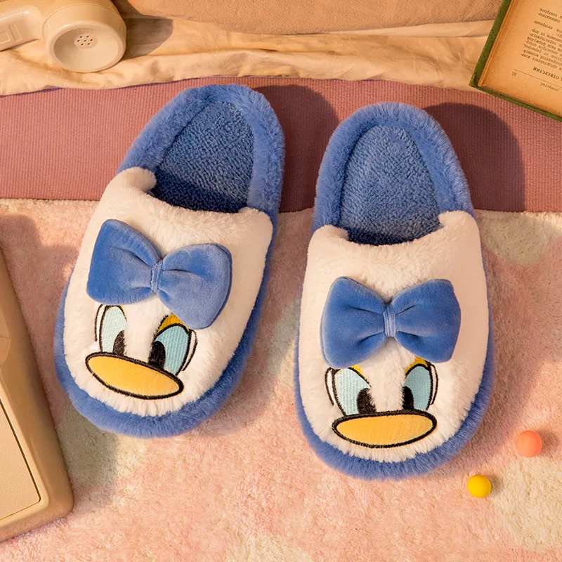 Большие Детские Мультяшные Дональд Дак Disney Нескользящие мягкие тапочки для