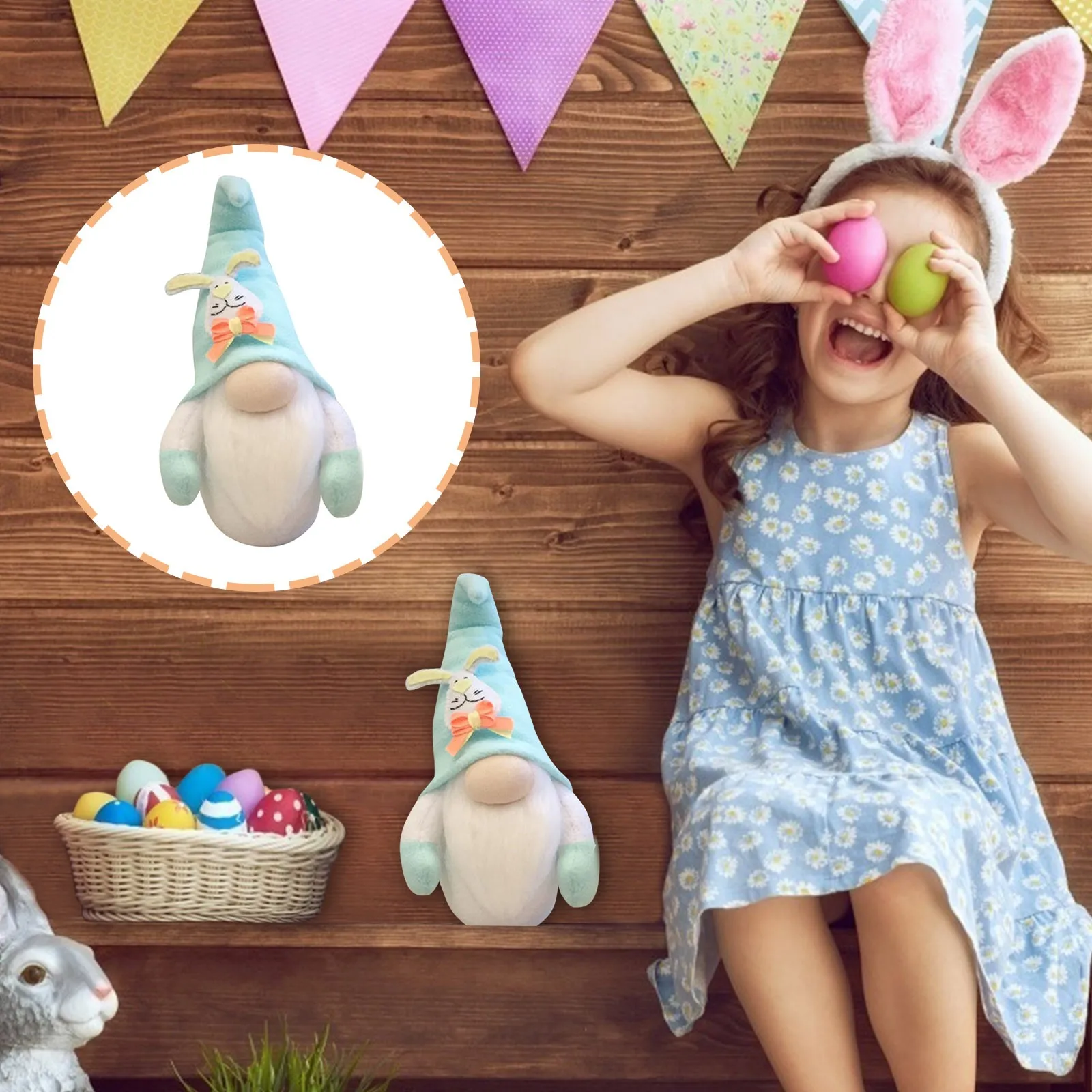 

Полимерная скульптура, пасхальный мультяшный кролик, милая кукла без лица, украшения, 1 шт., украшение из жасмина