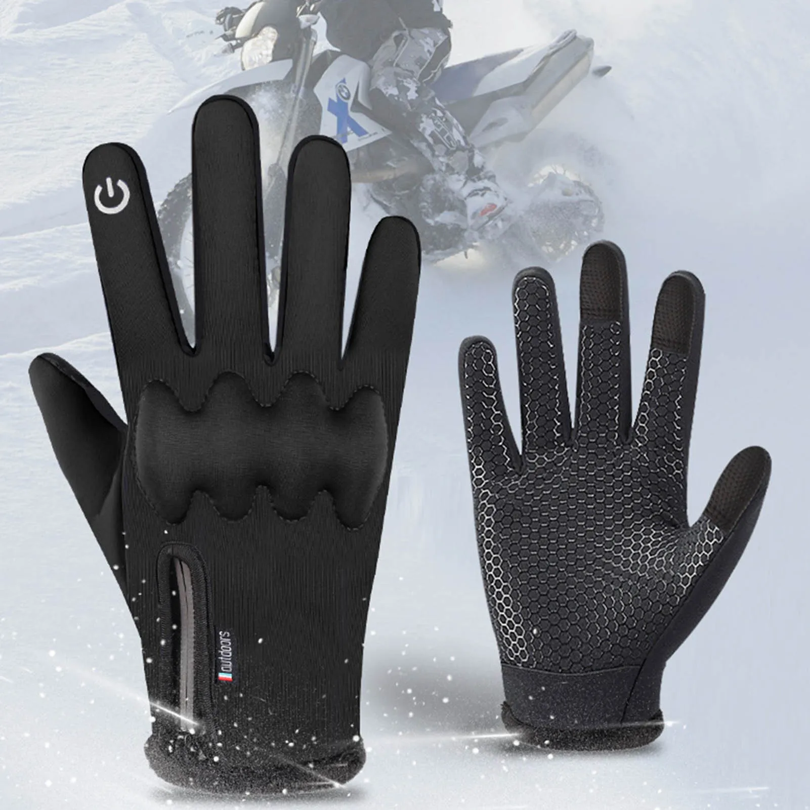 

Cycling Gloves Waterproof Winter Thermal Gloves Touch Screen Non-Slip Grip Thermal Soft Warm Lining For Driving Bicycle Gloves