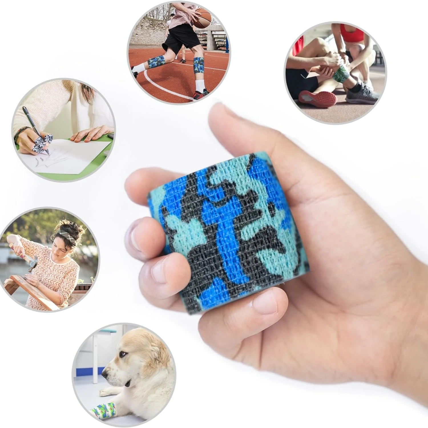 4 дюйма/10 см красочные спортивные татуировки самоклеящаяся эластичная повязка