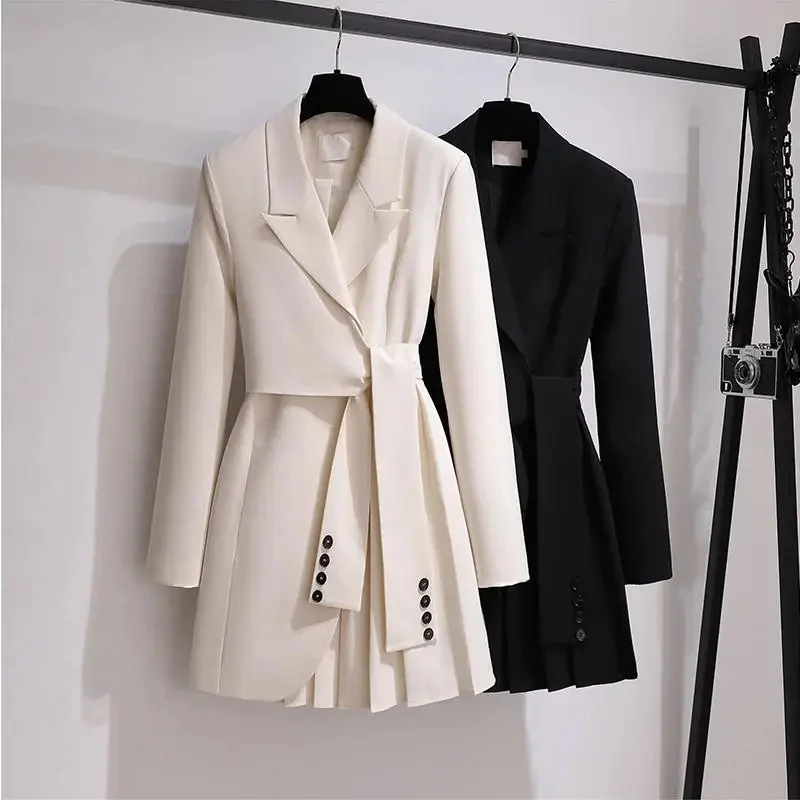 

Trench Coat Women 2023 New Spring Autumn Windbreaker Coat Female Belt Blazer Vintage Outwear Ladies Suit Dress Gabardina Mujer