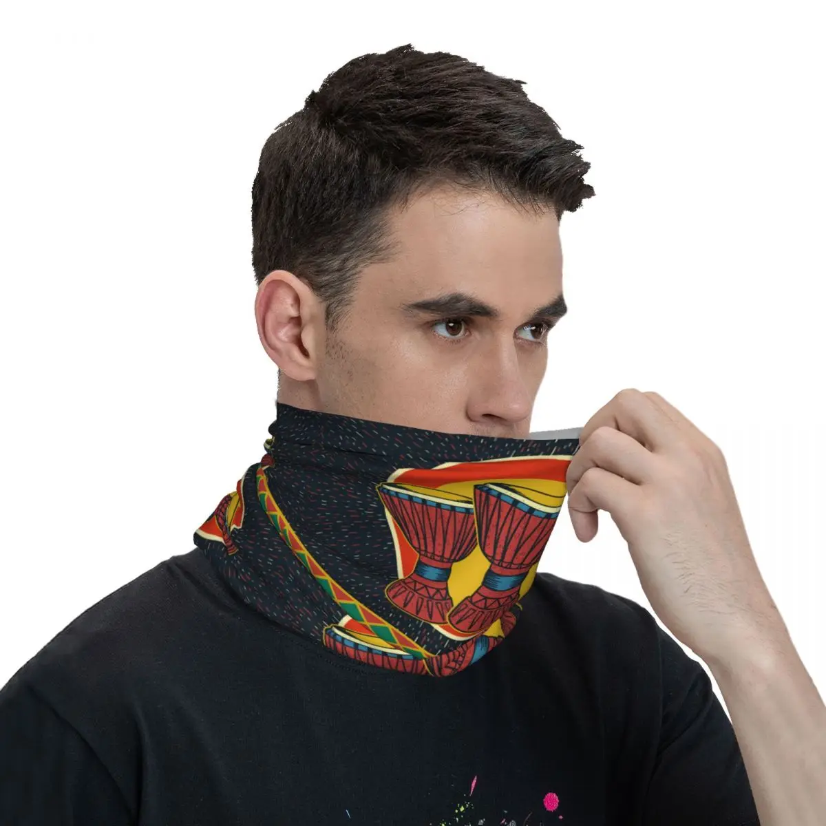 Djembe тонкая упаковка шарф бандана Африканский этнический шейный Гетр Обложка для