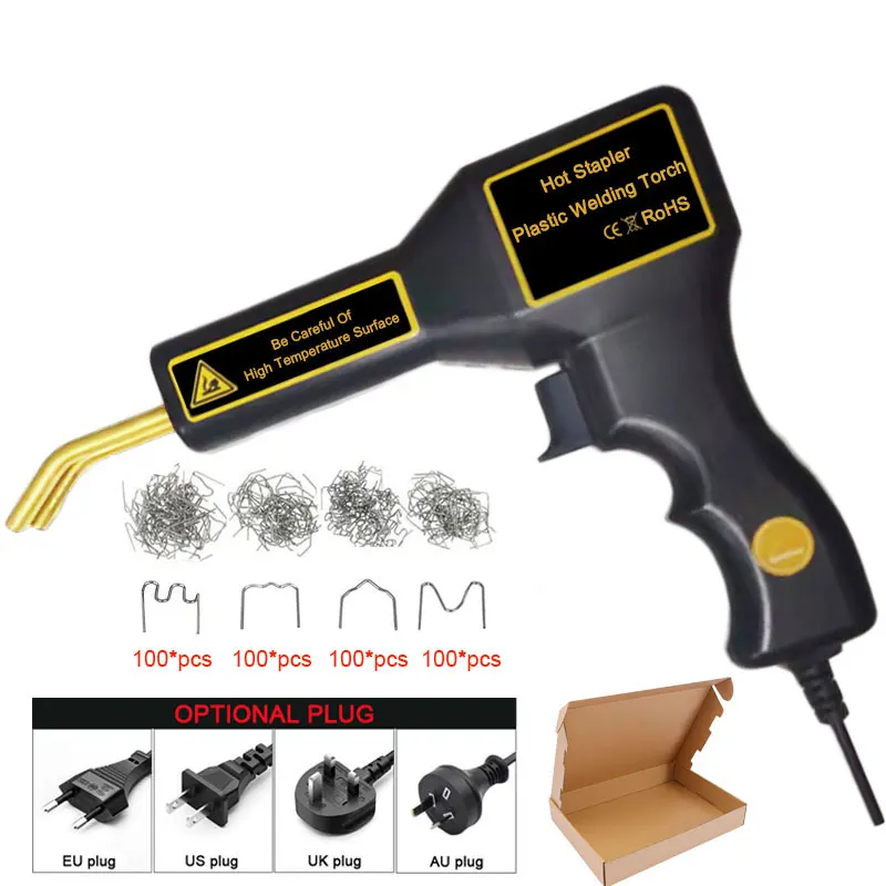 Plastic Welding Gun Hot Air 70W Portable Welding Machine Household Soldering Iron for Plastic Welder with Staples Garage Tools