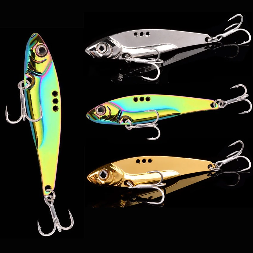 6pcs/lot 3D Eyes Metal Vib Blade Lures 7/10/12 Sinking Lure Vibration Baits Artificial Vibe for Bass Pike Perch Fishing Tackle images - 6