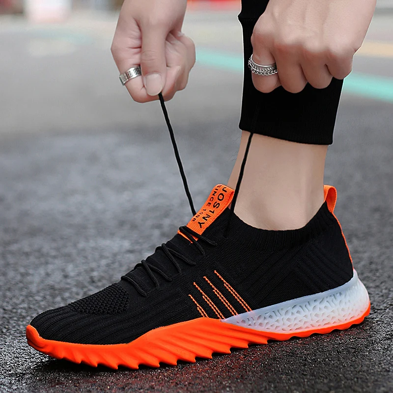 JIEMIAO Couple Running Shoes Fashion Outdoor Male Sports Lightweight Breathable Sneakers Women Comfortable Athletic Footwear