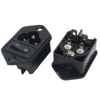 2 5a 250vac iec socket switch c6 power socket inlet module plug electrical screw mounted socket with switch