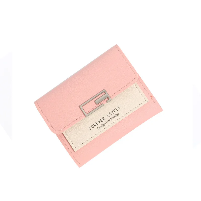 

Women PU leather Korean Style Solid Wallets Female Coin Purses Clutch Students' short Wallets Holder
