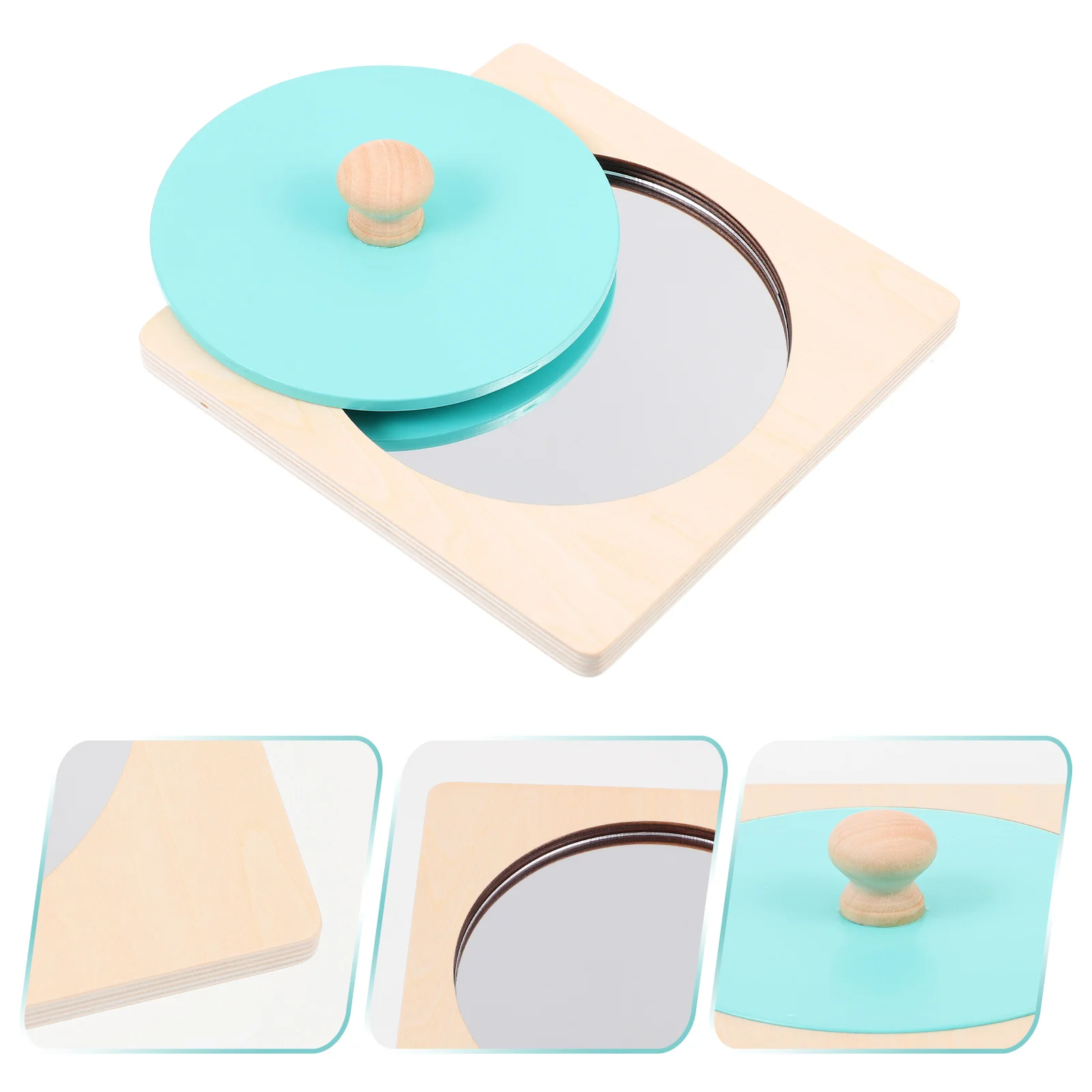 

Mirrorbaby Tummy Time Toys Montessori Puzzlewooden Toddler Sensory Knob Floor Kids Matching Shape Plaything Multipurpose
