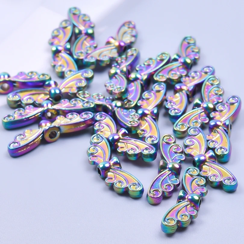 10pcs/lot Rainbow Alloy Angel Wings diy Handicraft Connector Charms For Jewelry Making Supplies Angel Fairy Keychain Materials