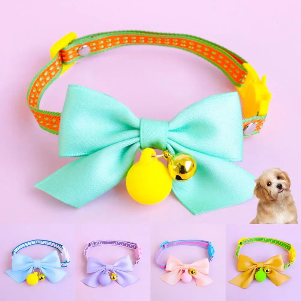 

Puppy Collar Safe Buckle Cat Collar Cute Dog Cats Necklace Bow Collar