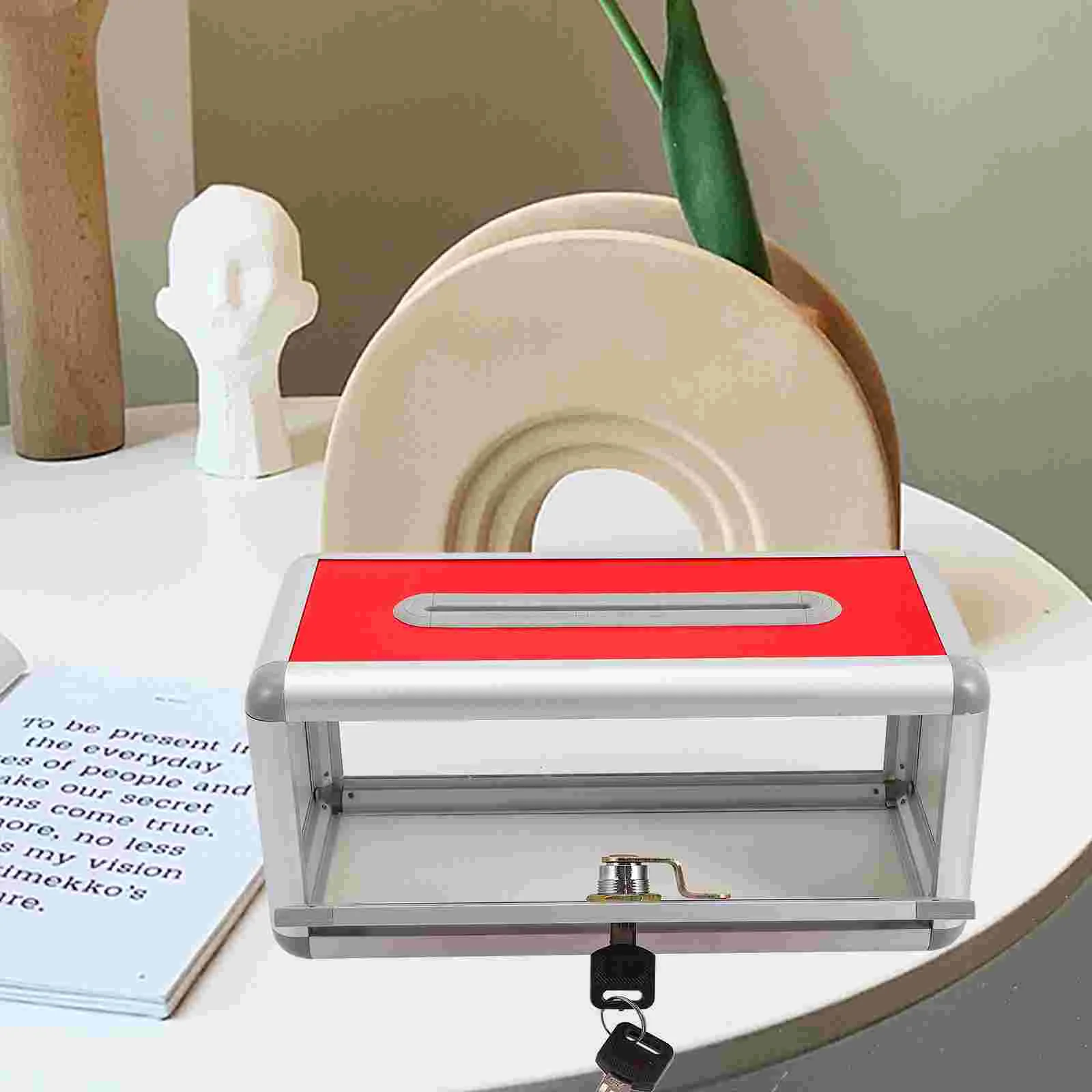 

Business Cards Holder Secure Box Desktop Cards Case Office Storage Box Card Stand for Meeting