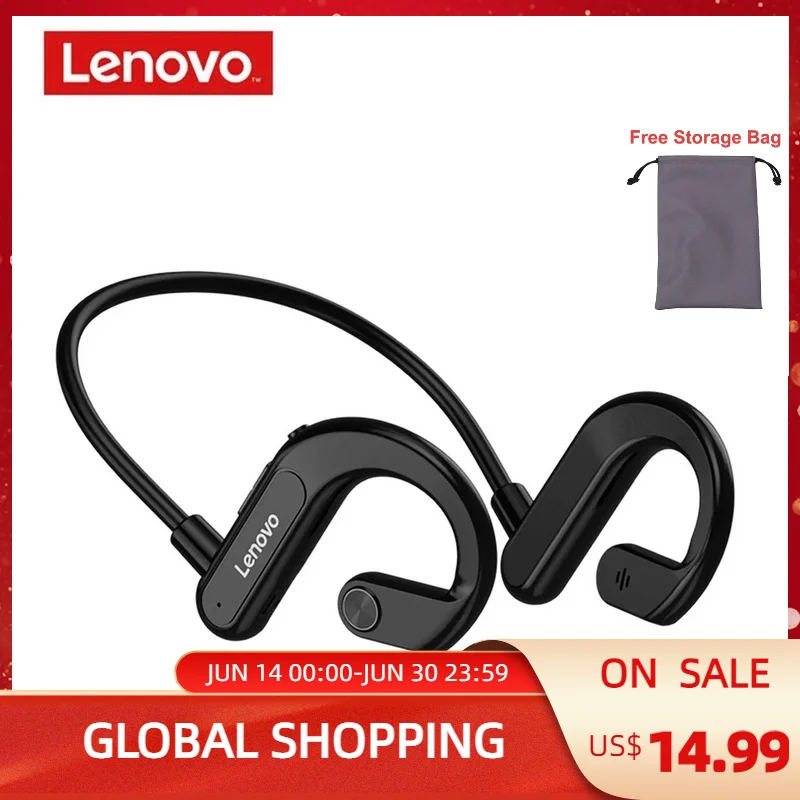 

Lenovo X3 Bone Conduction Bluetooth Earphones Wireless Ear Hook Headphones With Mic for Sports IPX5 Waterproof Headsets Earbuds