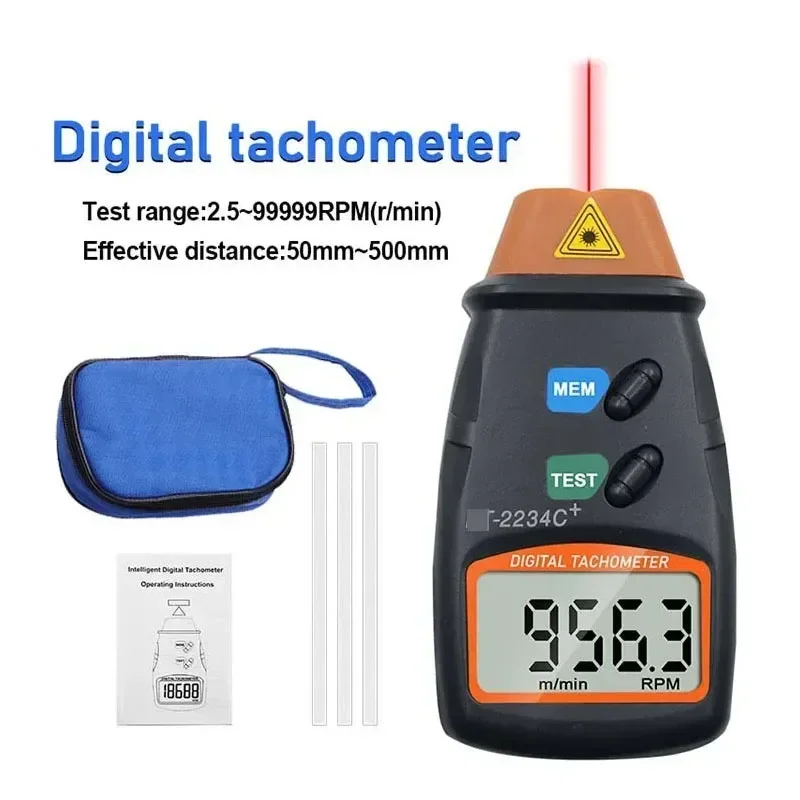 Бесконтактный лазерный цифровой тахометр ручной 2 5-99999 об/мин ЖК-дисплей моторный