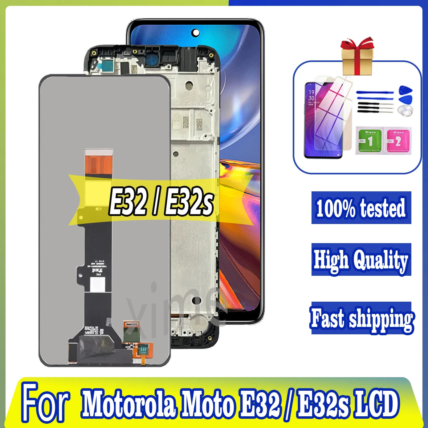

ЖК-дисплей 100% дюйма для Motorola Moto E32 E32s, дисплей для Moto E32s, сенсорный экран с дигитайзером в сборе, запасные части, протестирован на 6,5