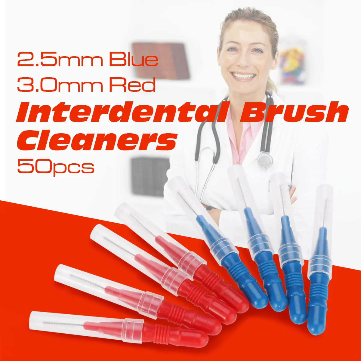 

50pcs Oral Care Interdental Brush Toothpick Between Teeth Brush Kit
