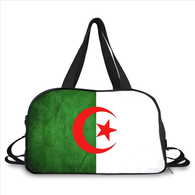 Algeria Flag 3D printing fashion trend portable large capacity multi-function messenger bag travel bag