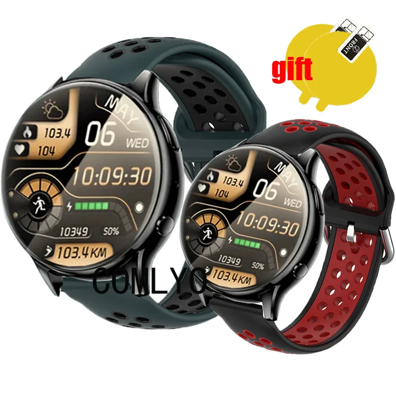 

NEW Band For KUMI GW5 Strap Smart Watch Silicone Breathable Sports Bracelet Screen Protector Film