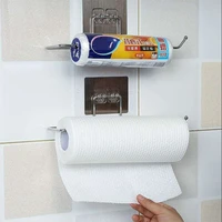 self adhesive towel holder under cabinet towel paper hanger rack kitchen organizer bathroom shelf towel bar shelf home appliance