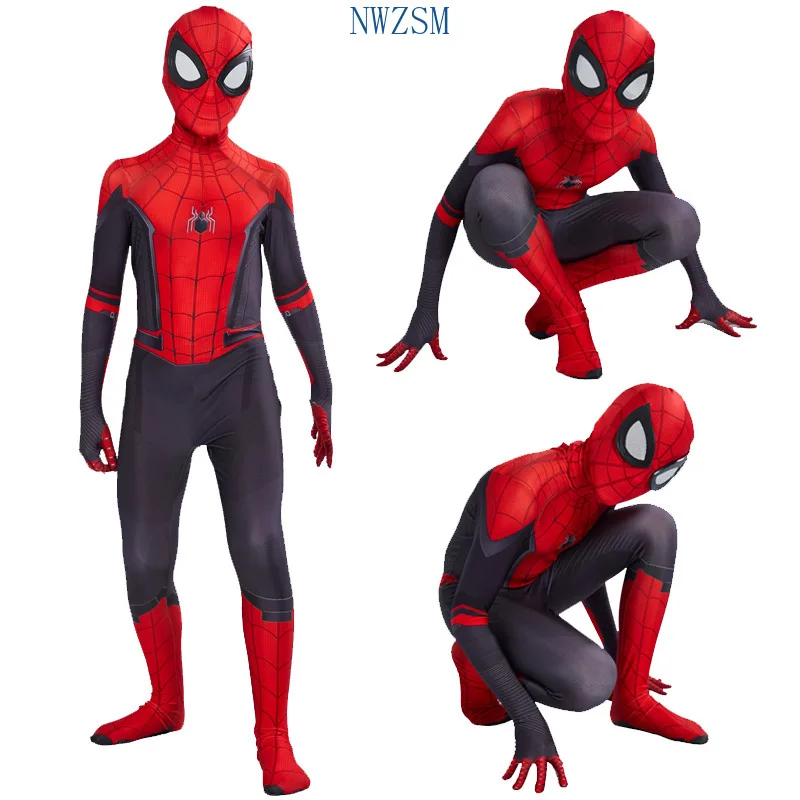 

Halloween costume for kids spider man Far From Home Cosplay Costume Zentai Spiderman Superhero Bodysuit Spandex Suit for Kids