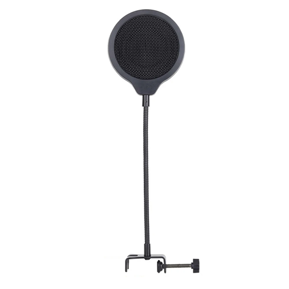 

Профессиональные аксессуары для потоковой трансляции в реальном времени, гибкий микрофонный фильтр с гусиной шеей, черный, трехслойный мет...