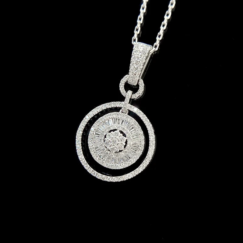 LUOWEND 18K ожерелье из белого золота роскошный блестящий дизайн 0 70 карат натуральный