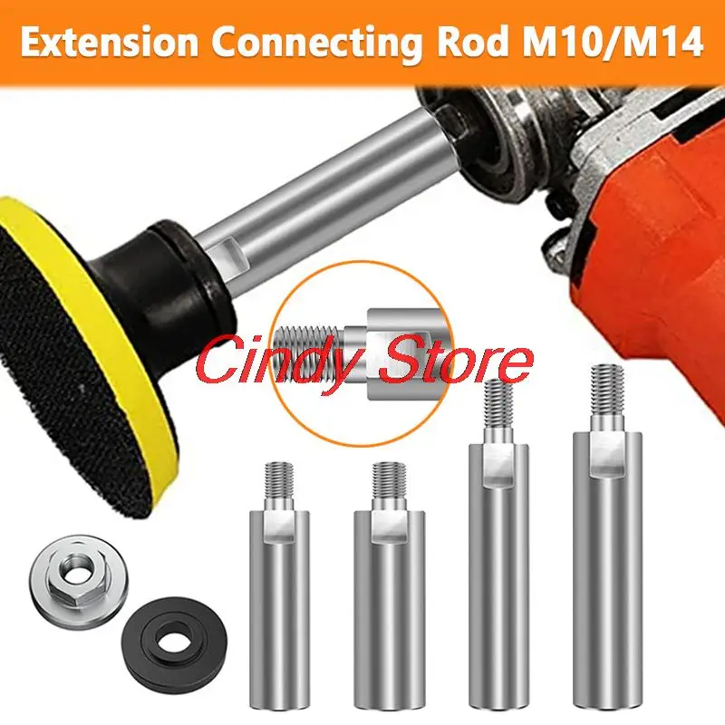 

M10/M14 Thread Adapter Angle Grinder Extension Connecting Rod with Nuts for Rotary Polishing Pad Grinding Connection Accessories