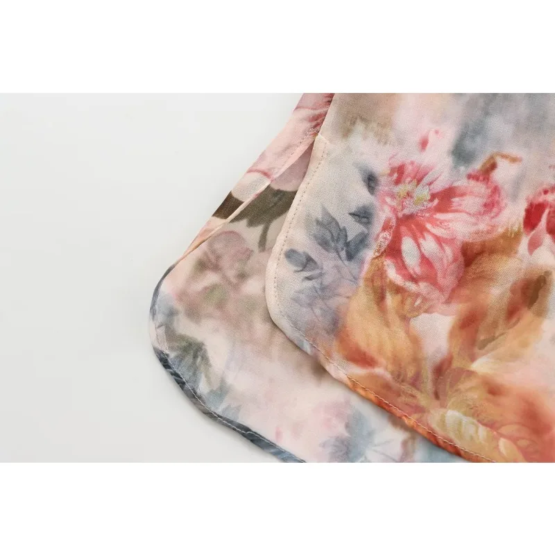 TRAF ZR Блузки с цветочным принтом для женщин Prairie Chic Осенняя женская рубашка на