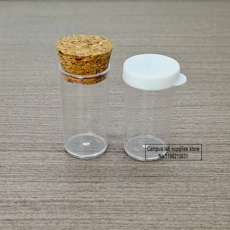 20pcs/lot 24x45mm Lab Flat-bottomed Plastic Test Tubes Small Flower Tea  Seasoning PS Vial Container