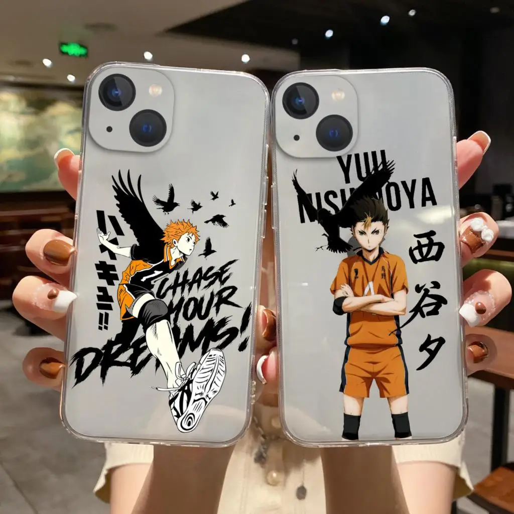 

Anime Haikyuu High School Volleyball Hinata Kageyama Tobio Phone case for iPhone 11 12 13 14 Pro Max XR X XSMAX 14Plus soft case