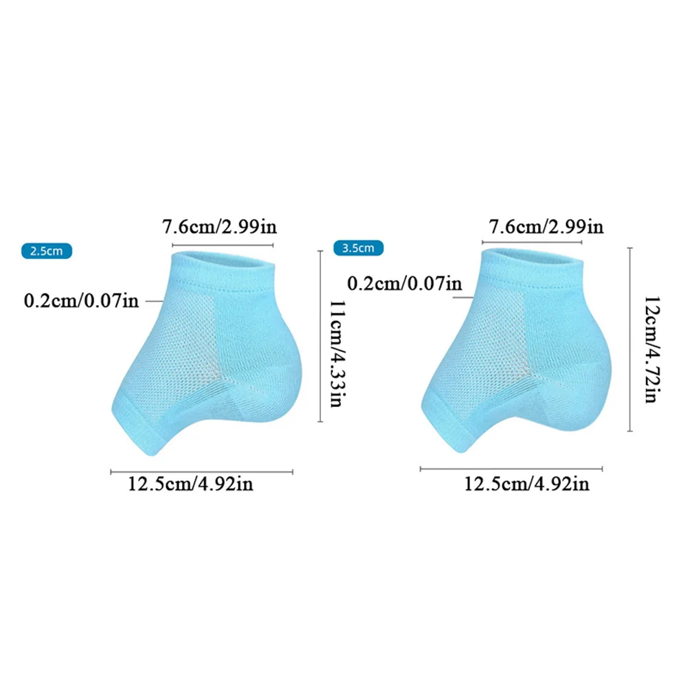 Unisex Invisible Height Increase Silicone Socks Gel Heel Pads Heel Cushion Soles Insole Foot Massage Orthopedic Arch Support
