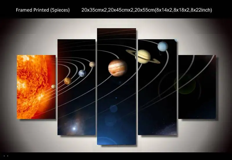 

Hd Printed Our Solar System 5 Piece Picture Painting Wall Art Canvas Print Room Decor Poster Canvas Free Shipping/90975