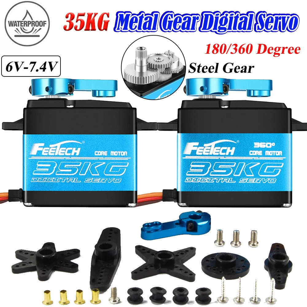 35 кг Водонепроницаемая Металлическая стальная шестерня 180 360 градусов с высоким крутящим моментом цифровой сервопривод для хобби радиоуправляемой машины TRAXXAS гусеничный Baja лодка Робот Запчасти