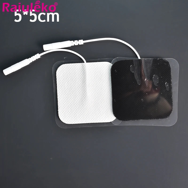 20/10 шт. 5*5 см EMS десятки электродов для мышечный Стимулятор физиотерапевтическая машина колодки массажер для похудения липкой гелевой накладкой