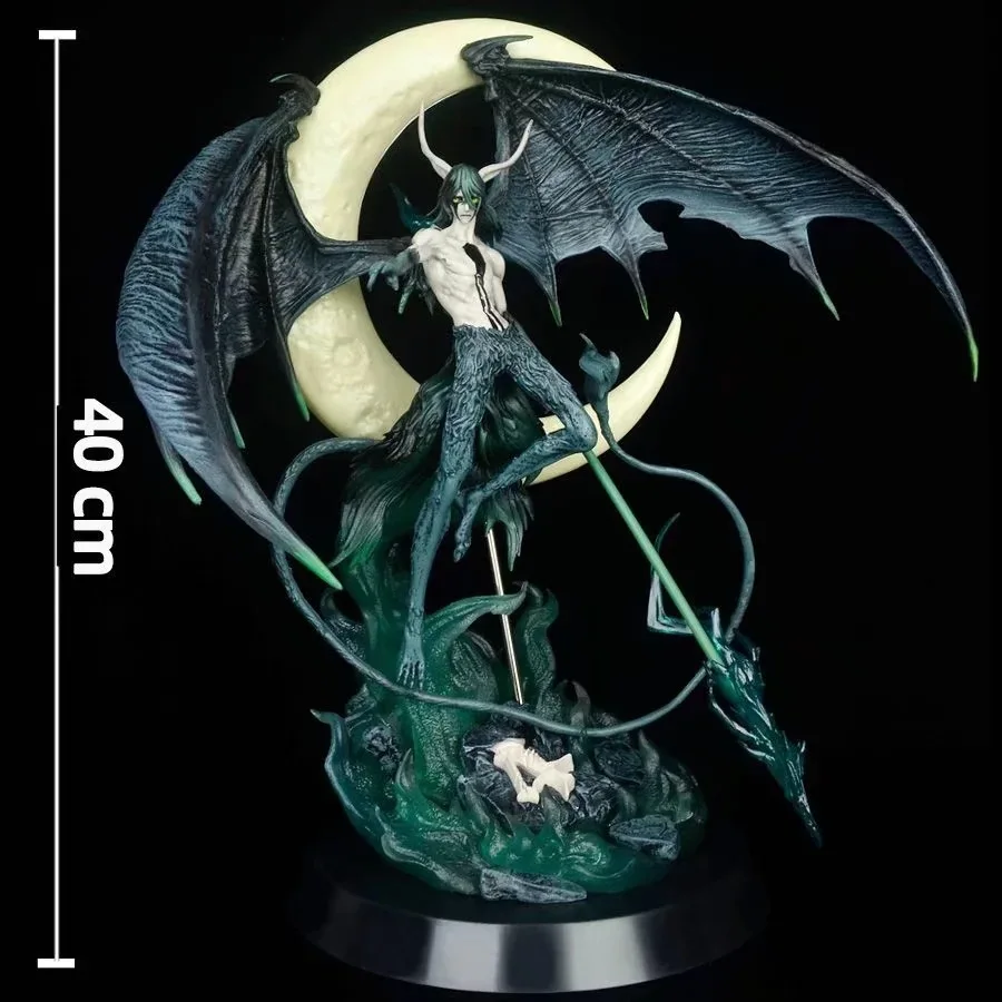 

Huge Big Figure With Light Anime Bleach Ulquiorra Cifer Figurine With Wings Black Pearl 40cm Collection Doll Model Toys