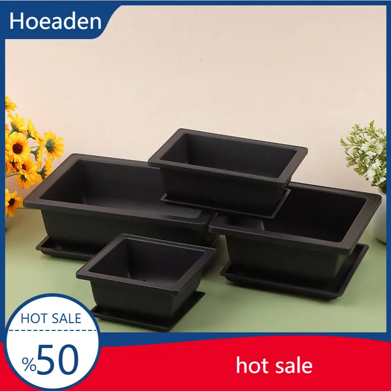 

Training Pots With Tray Plastic Bonsai Plants Pot Square For Flower Succulent Plastic Plant Pots With Square Trays planter