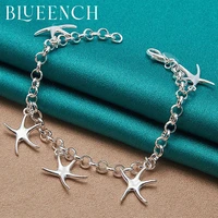 blueench 925 sterling silver pentagram hanging bracelet suitable for ladies personality fashion trend jewelry