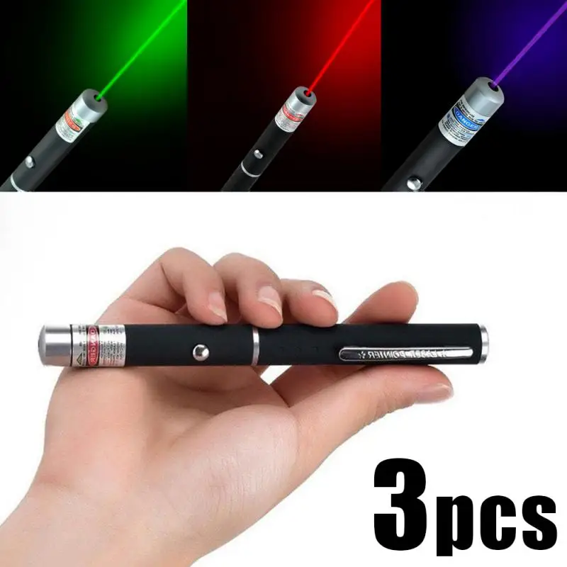

3PCS High-quality Laser Pointer Red Green Purple Three-color Laser Pointer Projection Teaching Demonstration Pen Hunting Optics