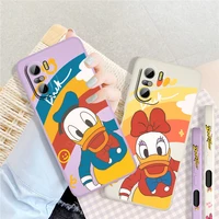 couple donald duck liquid left rope soft for redmi k50 k40 gaming k30 k30s 10 10x 9a 9 9t 9c 9at 8 8a 7 5g phone case