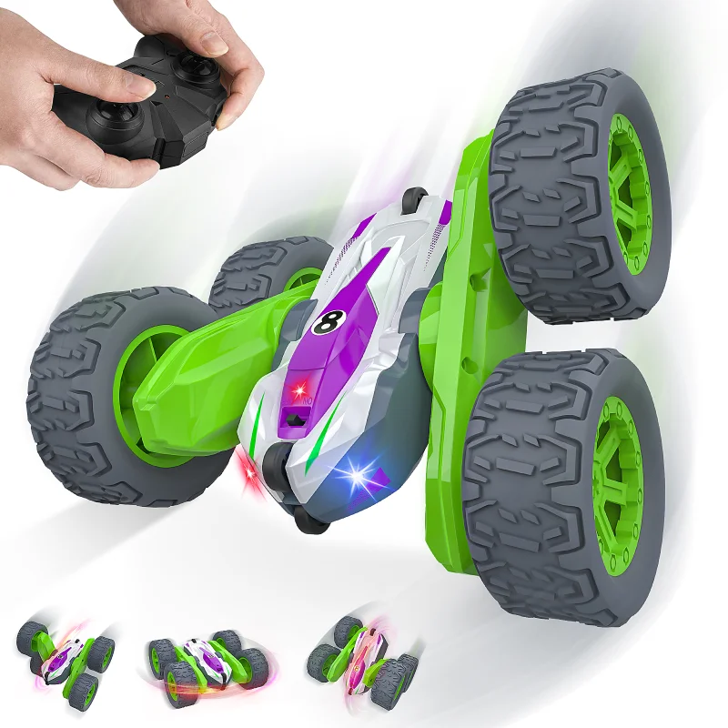 

RC 4x4 Crawler Remote Control Car 2.4G Radio 360° with LED Light Flip RC Stunt Car Racing Vehicle Toys for Children Boy Gifts