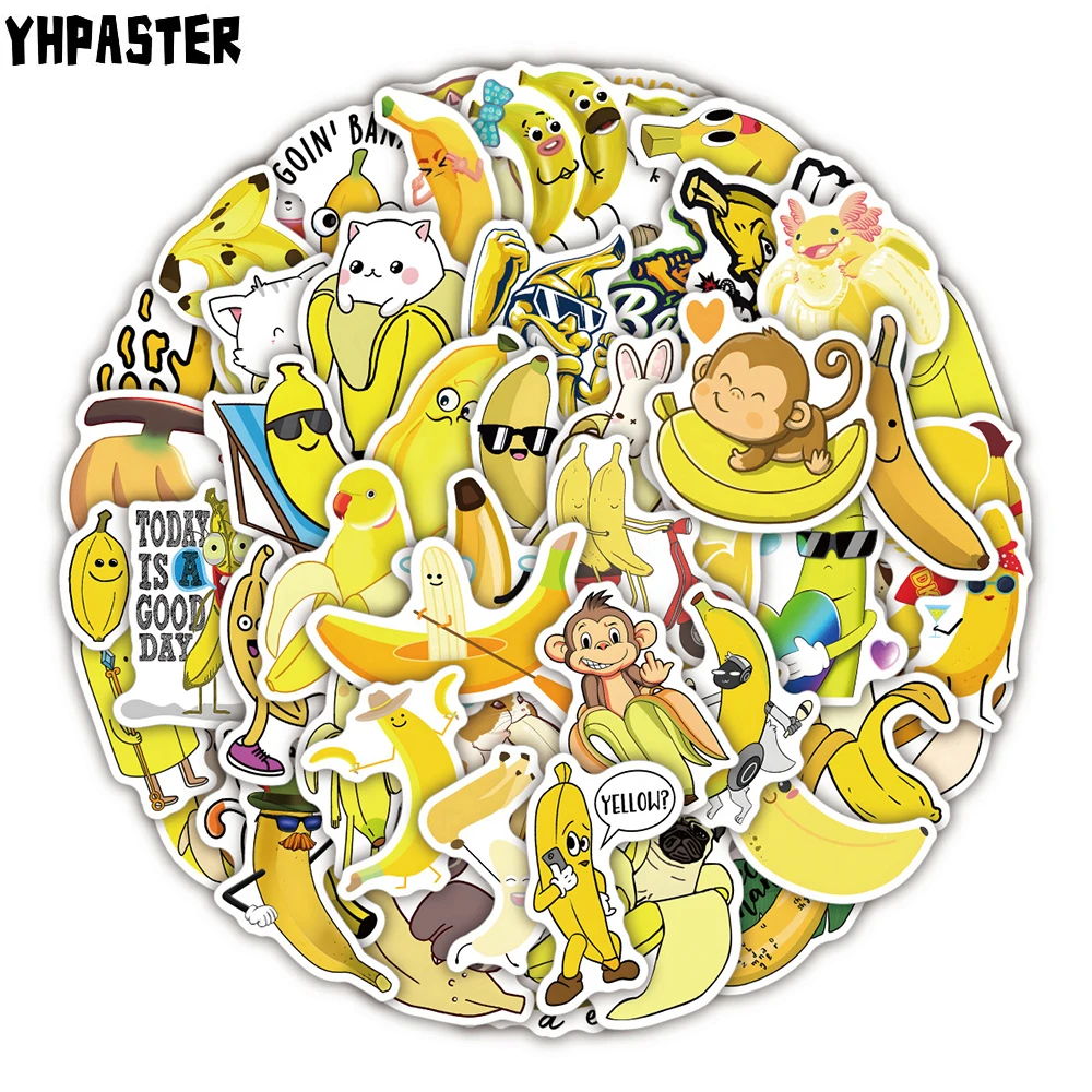 

10/30/60Pcs Plant and Animal Banana Graffiti Labe Sticker For Bicycle Car Computer Motorcycle Helmet Luggage Notebook Floor Wall