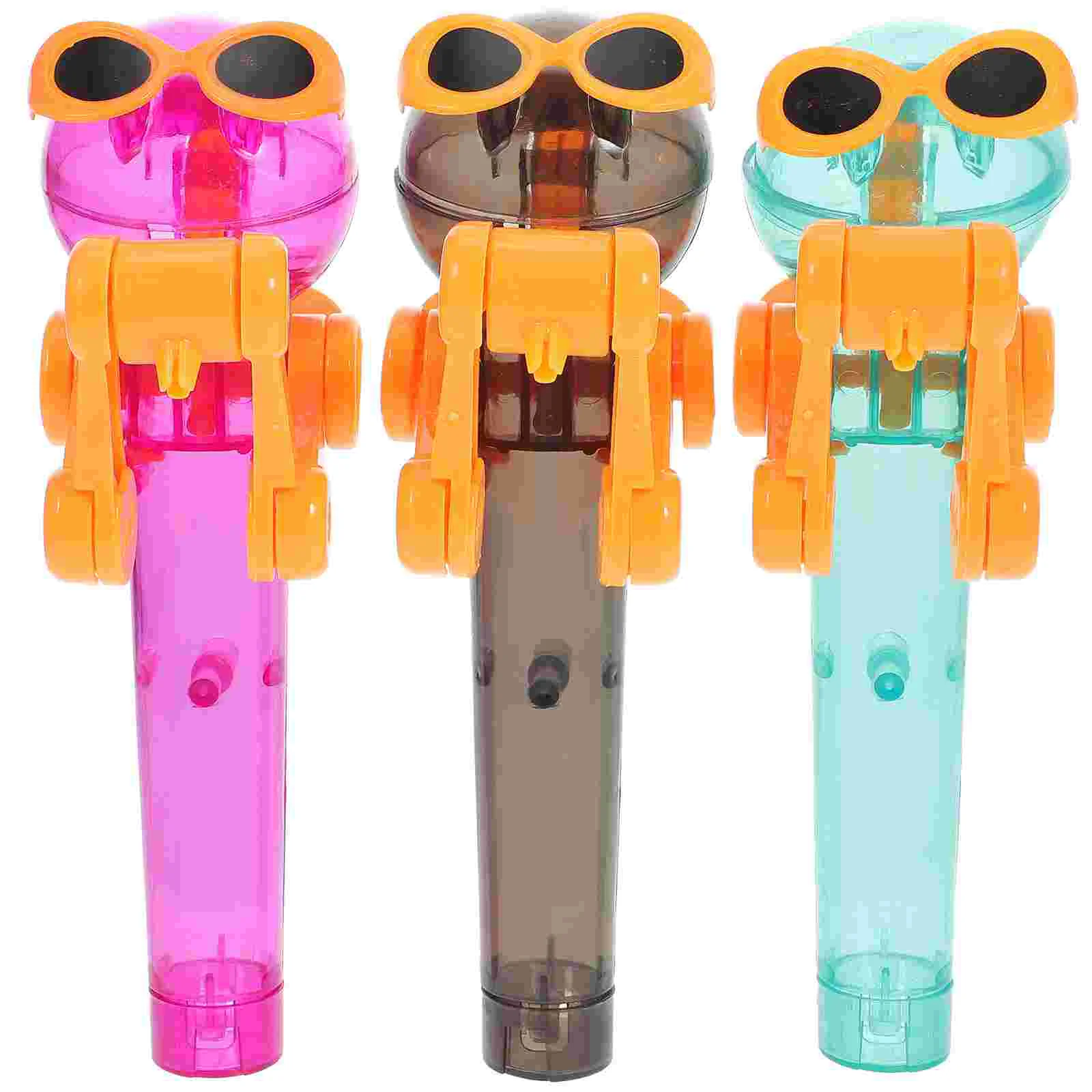 

3 Pcs Lollipop Robot Funny Station Storage Toys Candy Box Plastic Novelty Case Child Christmas