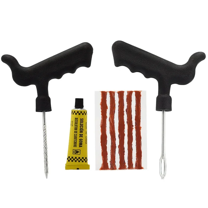 

4pcs Car Tire Repair Tool Set with Glue Rubber Stripes Tools for Motorcycle Bicycle Tubeless Tyre Puncture Quick Repairing Kit