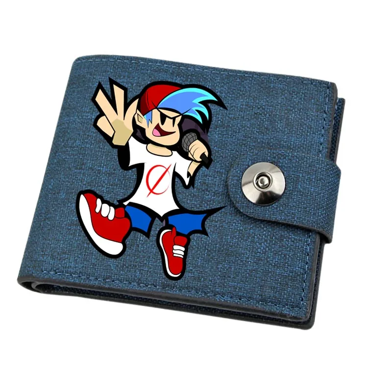 Canvas Teenagers Wallet Card Holder Wallet Male Money Bag Short Holder Male Purse for anime Friday Night Funkin Kids Coin Bag