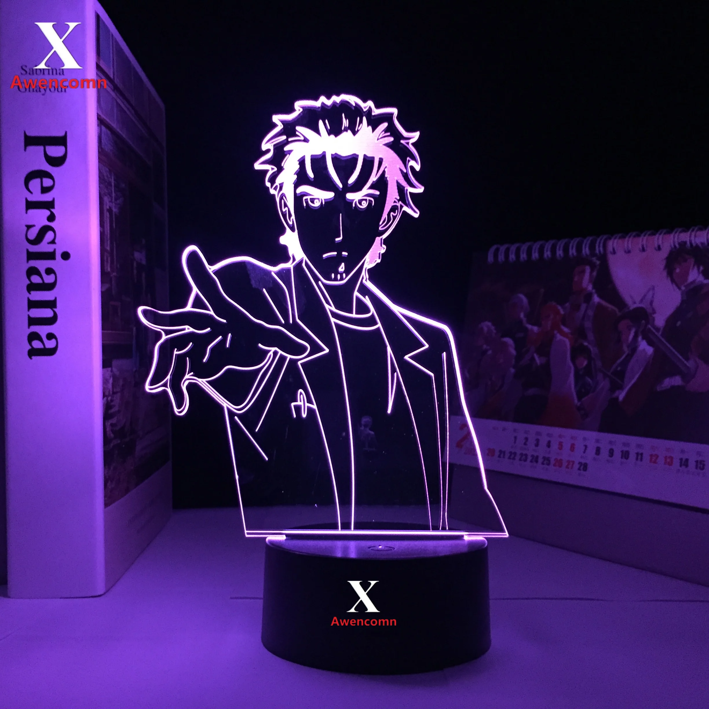 

Anime Steins Gate LED Night Light Rintarou Okabe Figure for Bedroom Decor Night Lamp Manga Gift Acrylic Neon Lamp Steins Gate