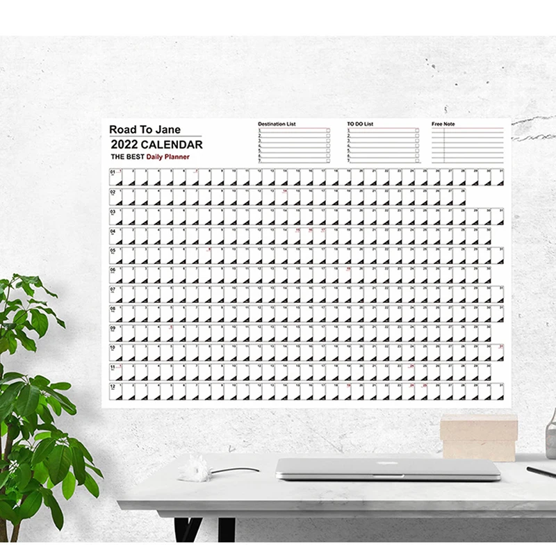 1X 2022 Year Annual Plan Calendar Daily Schedule &amp Sticker Dots Wall Planner | Desk