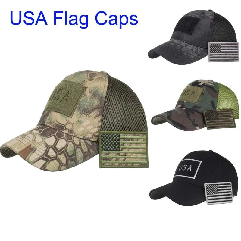 

USA Flag Caps Sports Caps Unique Craft Snakeskin Pattern Fashionable Style Outdoor Camping Hiking Mountaineering Hats