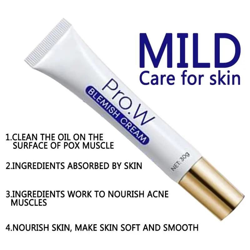 

Pro.W Face Acne Treatment Blackhead Removal Cream Anti Acne Cream Water-oil Balance Shrink Pores Blemish Cream skin Care