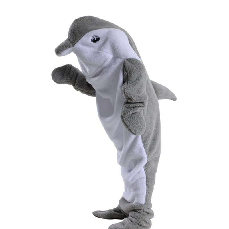 Флисовый костюм дельфина для взрослых и детей длинный комбинезон с длинным