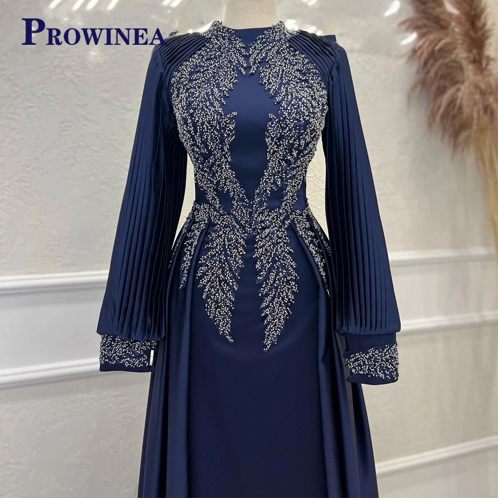 

Изысканные вечерние платья провинции с длинным рукавом, мусульманские платья на молнии, вечерние платья для женщин, Плиссированные Платья с цветочным принтом, вечерние платья с рюшами