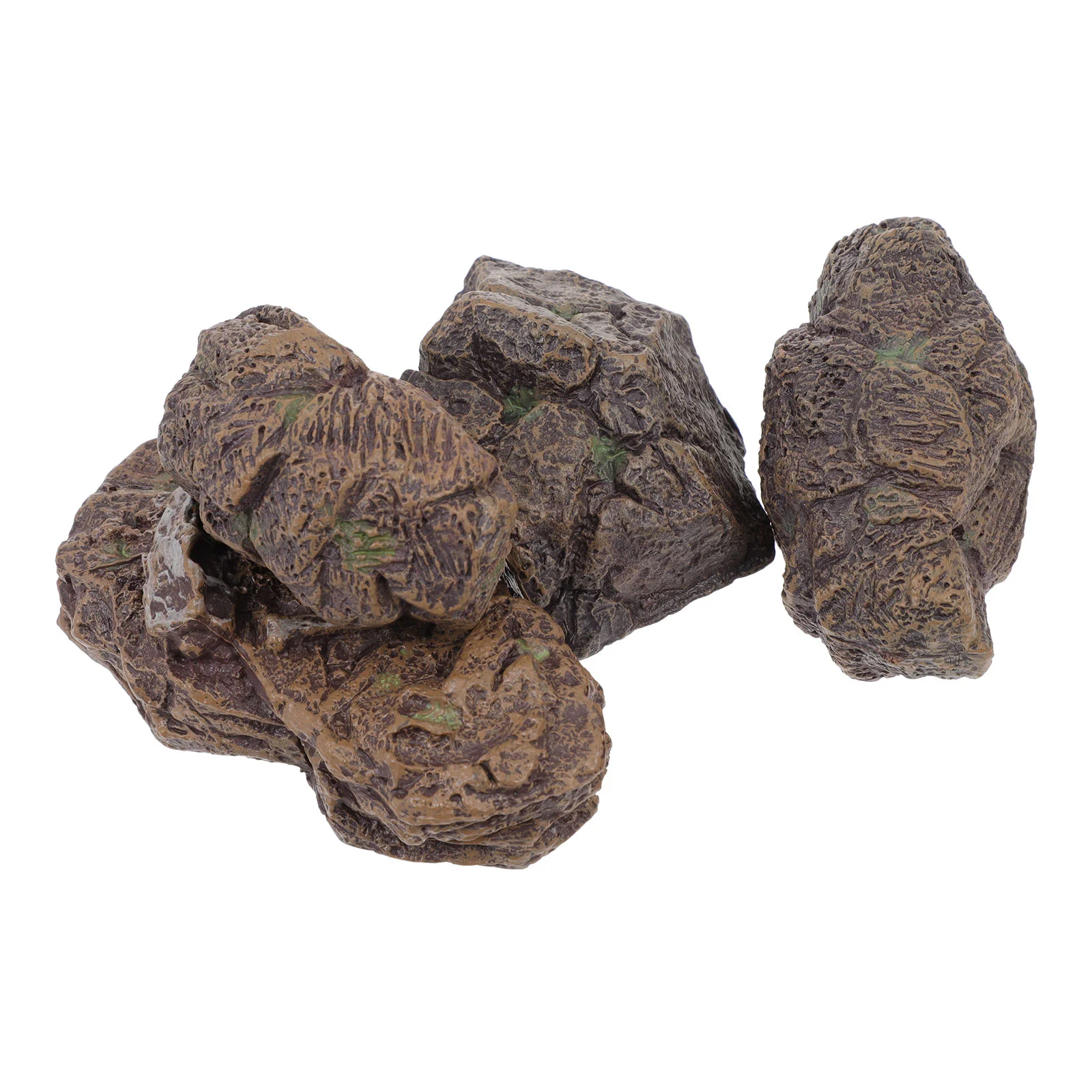 

4 Pcs Cobblestone Mini Accessories Fossils Resin Flowerpot Decor Garden Simulation Sand Table Supplies